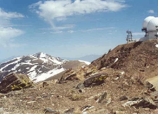 FAA radar domes atop Francis Peak, Thurston Peak in distance