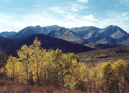 Fall colors on Mill Canyon Peak and Mt. Timpanogos