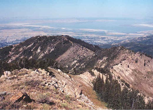 Looking west from Sessions summit towards Bountiful, Great Salt Lake