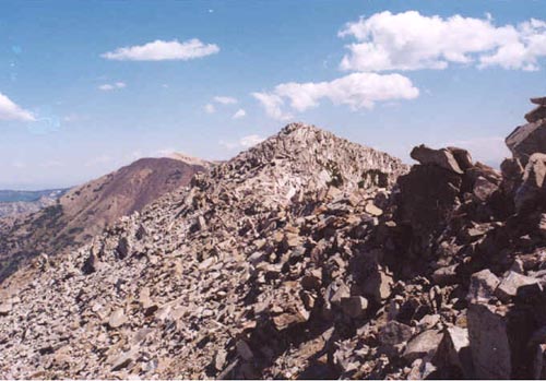 Summit ridge of White Baldy from western false peak