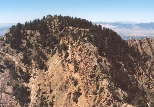 Hobbs Knob from peak 9,750 showing connecting ridge